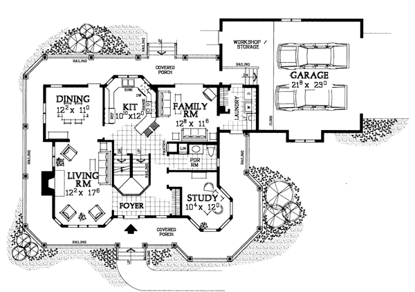 Farmhouse Victorian Level One of Plan 95089