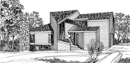 Contemporary Elevation of Plan 95092