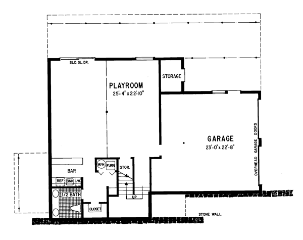 Contemporary Lower Level of Plan 95094