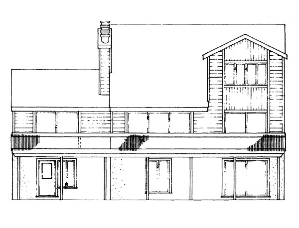 Contemporary Rear Elevation of Plan 95094