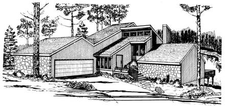 Contemporary Elevation of Plan 95095