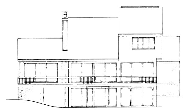 Contemporary Rear Elevation of Plan 95095