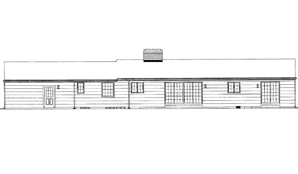 Ranch Rear Elevation of Plan 95097