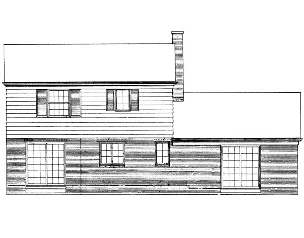 Country Rear Elevation of Plan 95099