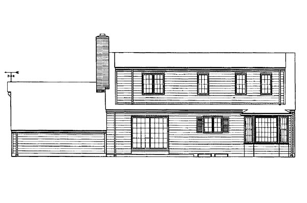 Cape Cod Rear Elevation of Plan 95103