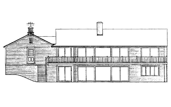 One-Story Ranch Rear Elevation of Plan 95109