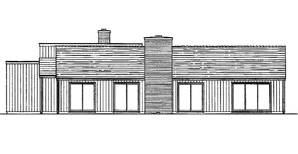 Contemporary Retro Rear Elevation of Plan 95111