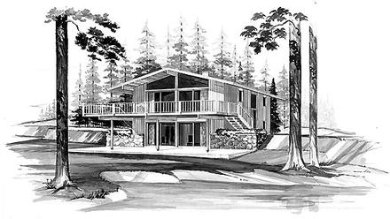 Contemporary Elevation of Plan 95119