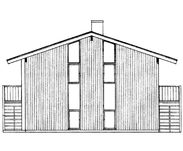 Contemporary Rear Elevation of Plan 95119