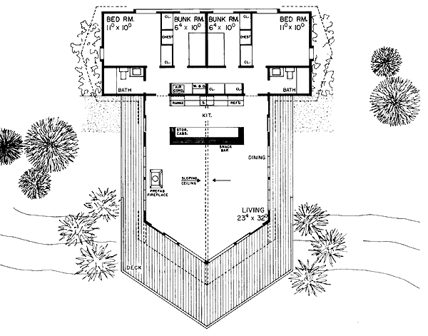 Contemporary One-Story Level One of Plan 95120