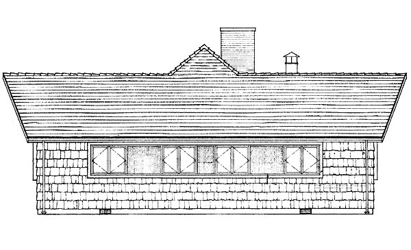 Contemporary One-Story Rear Elevation of Plan 95120