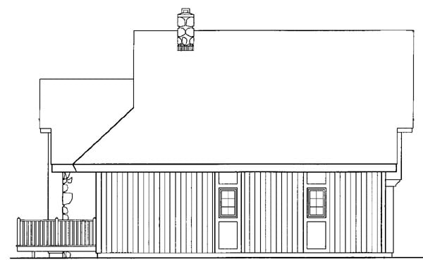 Contemporary Rear Elevation of Plan 95121