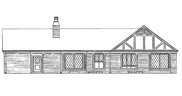 Ranch Rear Elevation of Plan 95140