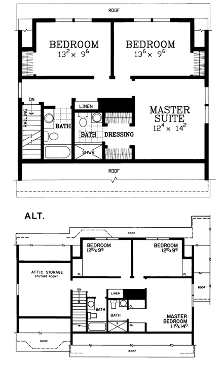 House Plan 95141 Second Level Plan