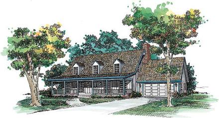 Cape Cod Country Elevation of Plan 95146