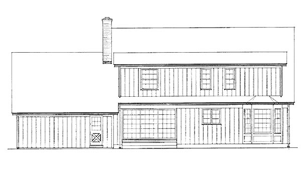 Cape Cod Country Rear Elevation of Plan 95146