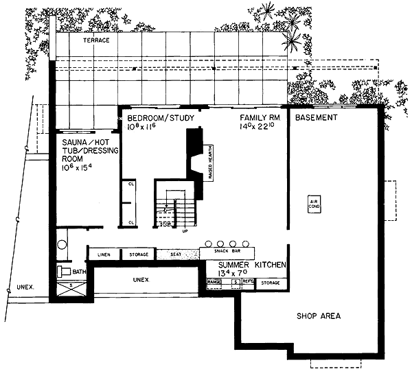 Ranch Lower Level of Plan 95152