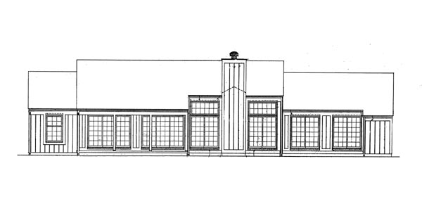 Ranch Rear Elevation of Plan 95155