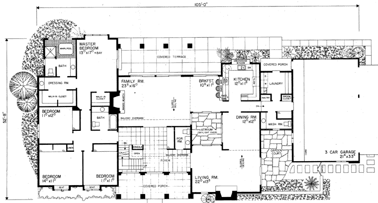 Contemporary Ranch Level One of Plan 95157