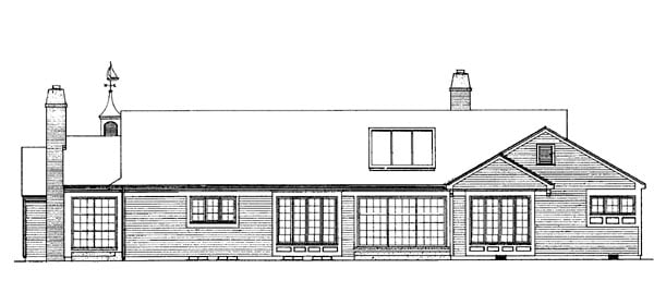 Ranch Rear Elevation of Plan 95158