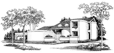 Contemporary Elevation of Plan 95160
