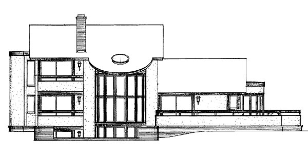 Contemporary Rear Elevation of Plan 95160