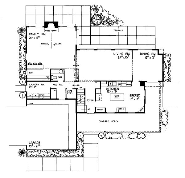 Country Farmhouse Level One of Plan 95164