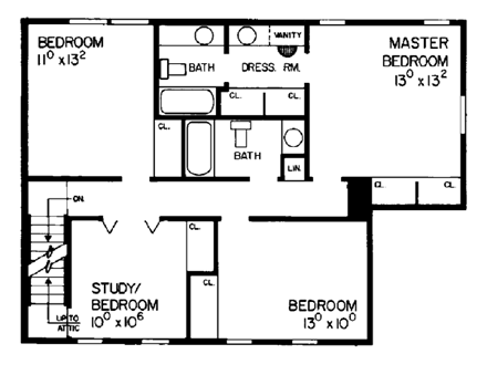 House Plan 95164 Second Level Plan