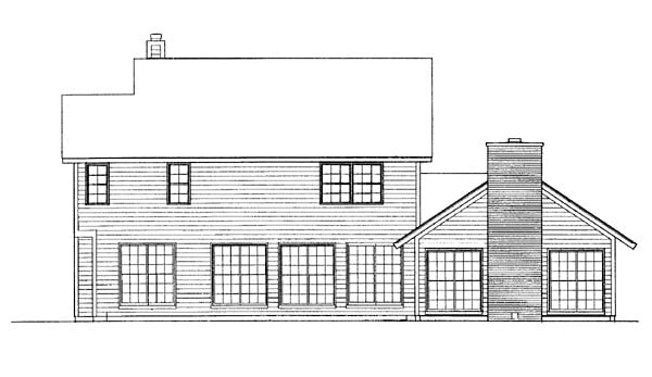 Country Farmhouse Rear Elevation of Plan 95164