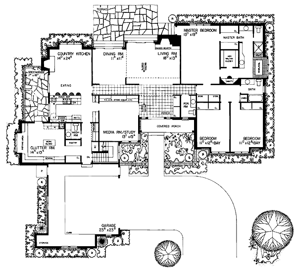 Plan 95167 | Ranch Style with 3 Bed, 3 Bath, 2 Car Garage