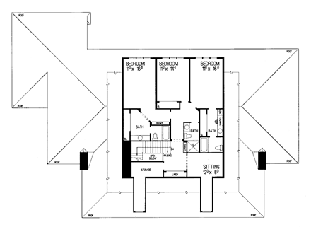 House Plan 95172 Second Level Plan