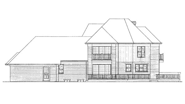 Contemporary Rear Elevation of Plan 95177