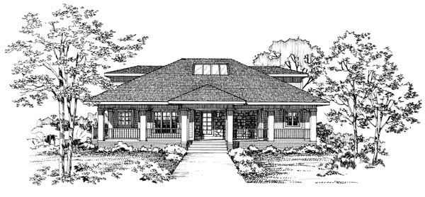 Colonial Traditional Rear Elevation of Plan 95179