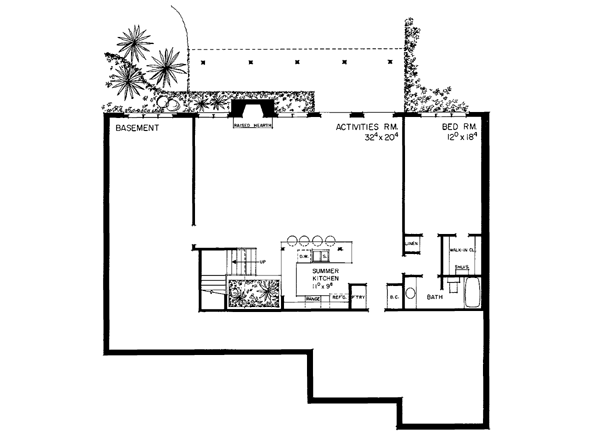 Ranch Lower Level of Plan 95185