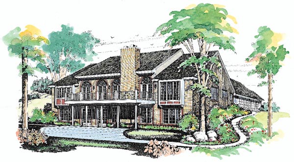 Ranch Rear Elevation of Plan 95185