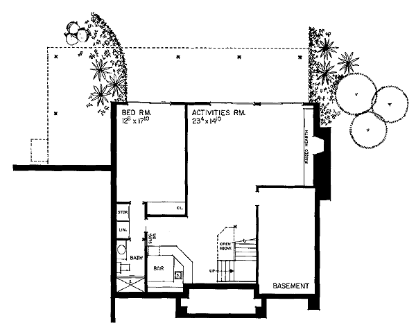Contemporary Lower Level of Plan 95186