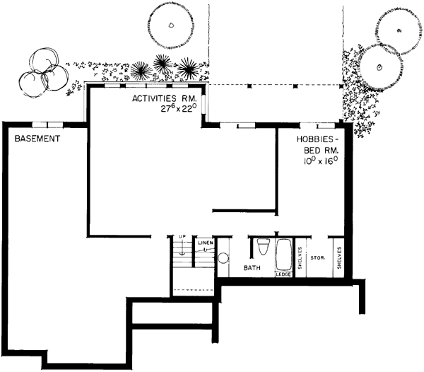 Traditional Lower Level of Plan 95187