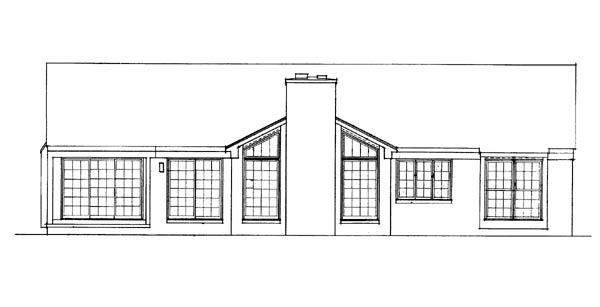 Ranch Rear Elevation of Plan 95189