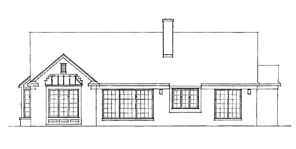 Ranch Rear Elevation of Plan 95190