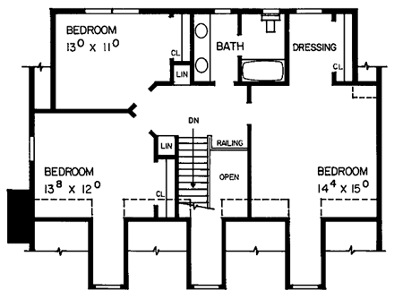 House Plan 95194 Second Level Plan