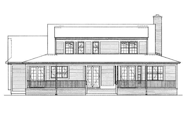 Country Rear Elevation of Plan 95194