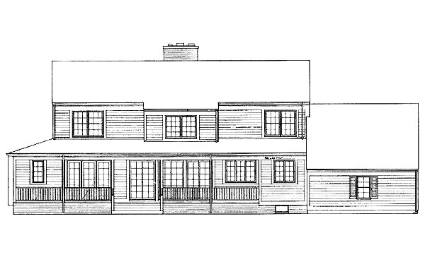 Country Rear Elevation of Plan 95195