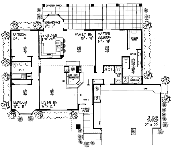 Contemporary Southwest Level One of Plan 95199