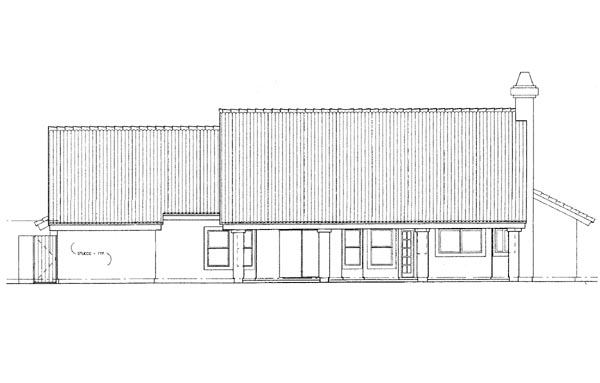 Mediterranean Rear Elevation of Plan 95200