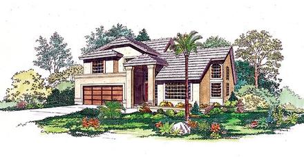 Contemporary Mediterranean Elevation of Plan 95201