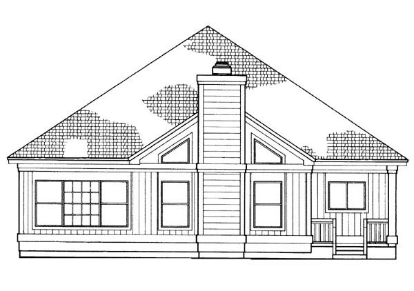 Traditional Rear Elevation of Plan 95203