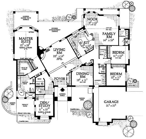 One-Story Traditional Level One of Plan 95210