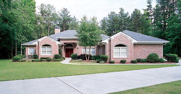 One-Story, Traditional Plan with 3286 Sq. Ft., 3 Bedrooms, 4 Bathrooms, 2 Car Garage Elevation