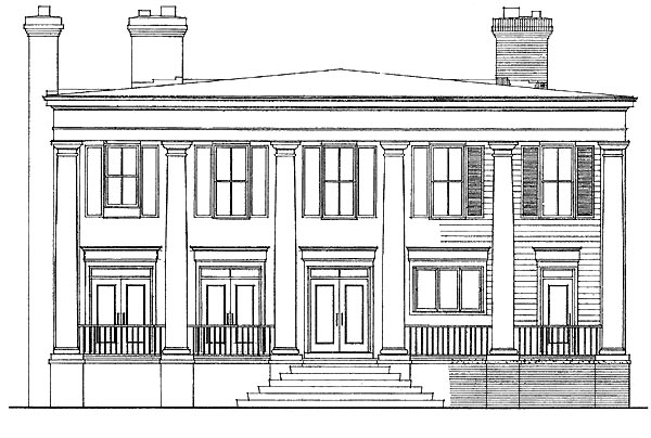 Colonial Rear Elevation of Plan 95217