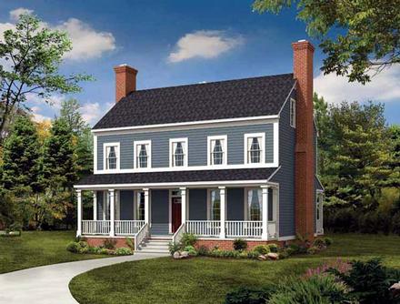 Colonial Country Elevation of Plan 95219